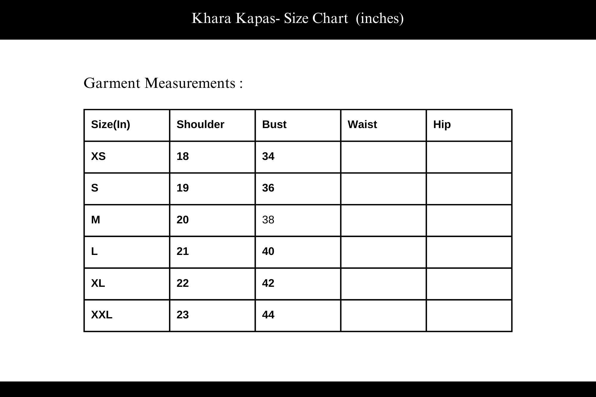 Size Chart