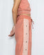 Groovy Coral Buttoned Pants