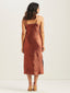 Hayat Pleated Bias Slip Dress (Rust)
