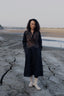 Upcycled Seattle Wrap Long Dress - Black Copper
