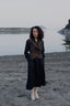 Upcycled Seattle Wrap Long Dress - Black Copper