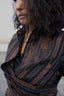 Upcycled Seattle Wrap Long Dress - Black Copper