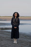 Upcycled Seattle Wrap Long Dress - Black Green