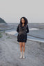 Upcycled Seattle Wrap Dress - Black Green