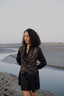 Upcycled Seattle Wrap Dress - Black Green