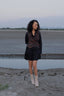 Upcycled Seattle Wrap Dress - Black Copper