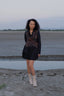 Upcycled Seattle Wrap Dress - Black Copper