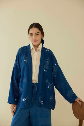Indigo Applique Jacket