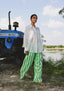 Lucknow  Pants Stripe Chikankari