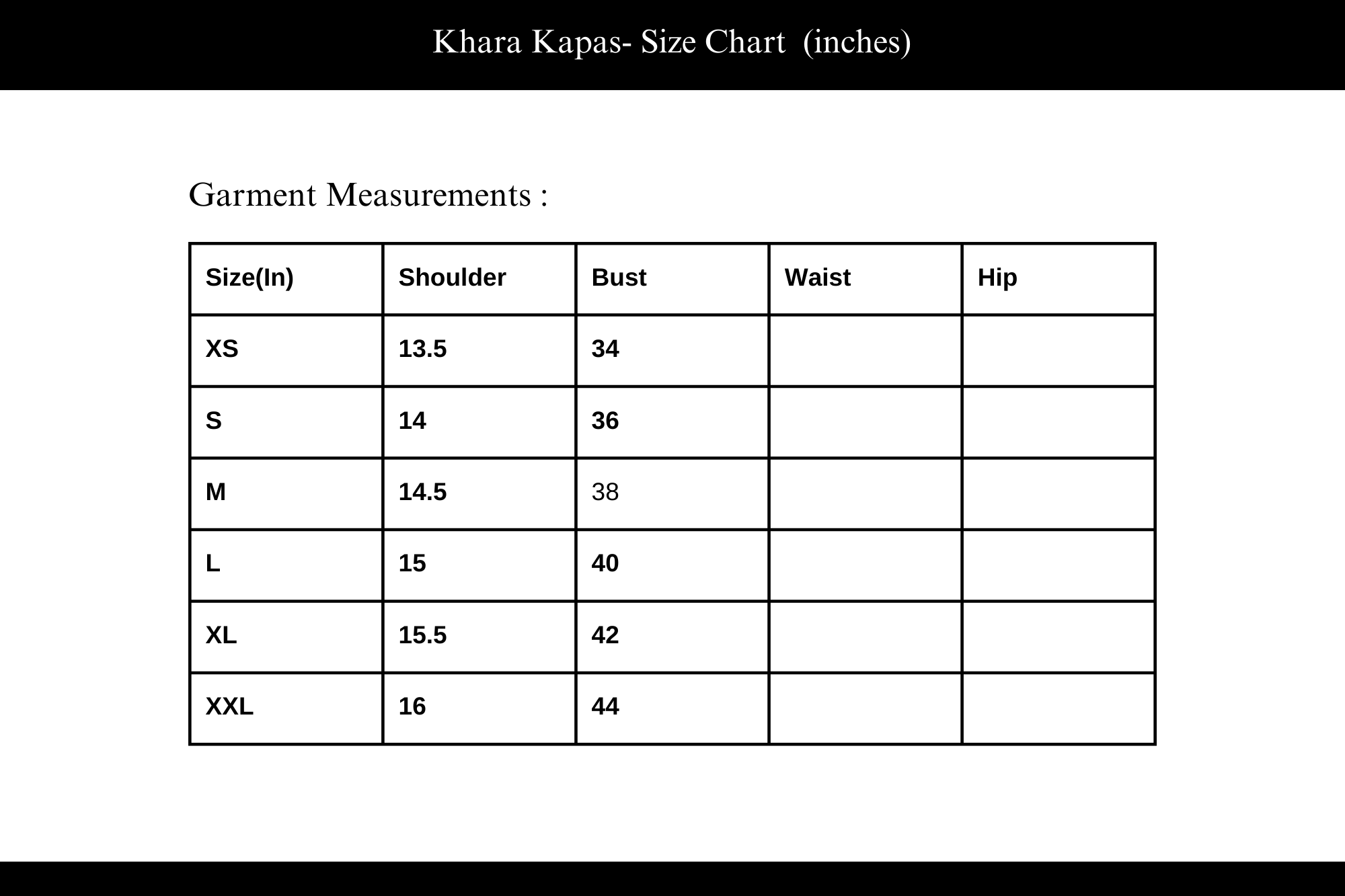 Size Chart