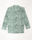 Mint Green Voile Block Print Camp Collar Long Sleeve Shirt