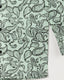 Mint Green Voile Block Print Camp Collar Long Sleeve Shirt