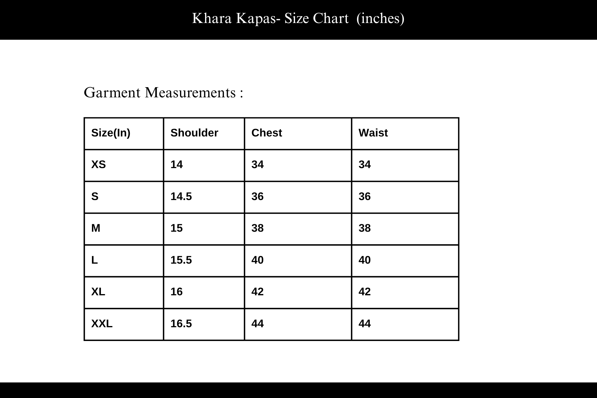 Size Chart
