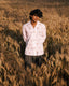 Pink Cotton Block Print Camp Collar Long Sleeve Shirt