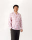 Pink Cotton Block Print Camp Collar Long Sleeve Shirt