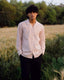 Red Handspun Cotton Stripe Long Sleeve Shirt