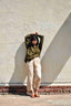 Silk Oversized Shirt - Olive