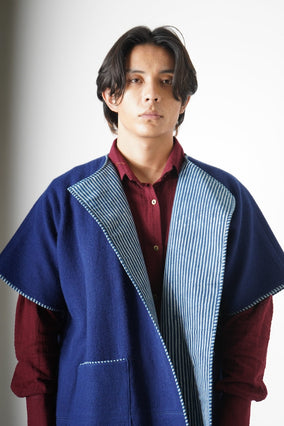Sonam Poncho -indigo men