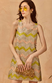 Sunshine Beaded Shift Mini Dress