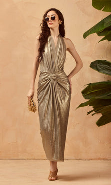 Tara Knotted Halter Maxi