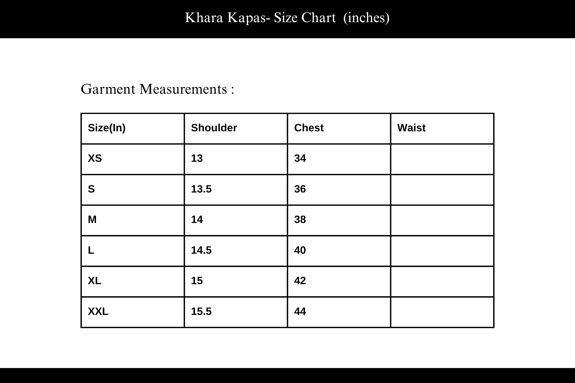 Size Chart