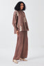 Fringe Pintuck Bat Sleeve Shirt