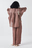 Fringe Pintuck Bat Sleeve Shirt