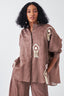 Fringe Pintuck Bat Sleeve Shirt