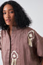Fringe Pintuck Bat Sleeve Shirt