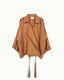 Brown Waffle Half Trench Coat