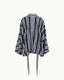 Half Trench Coat - Striped Denim