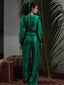 Sancia Metallic Blouson Crop Top & Pants Set