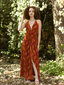 Camellia Front Knot Halter Maxi Dress