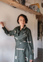 Seattle Wrap Shirt Dress - Triangular Print