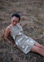 Rachel Slip Dress - Line Printed