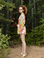 Azlea Patchwork Button Down Shorts Set