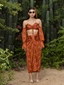 Camellia Ruched Bustier Top & Sarong Skirt