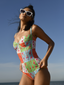 Azlea Patchwork Underwired Corset Swimsuit