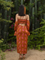 Camellia Ruched Bustier Top & Sarong Skirt