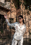 Nara Front Knot Shirt - Line Printed
