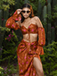 Camellia Ruched Bustier Top & Sarong Skirt