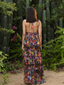 Midnight Rose Layered Halter Maxi Dress