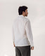 White Cotton Block Print Camp Collar Long Sleeve Shirt