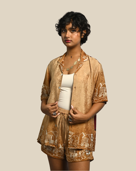 Sari Crepe Upcycled Co-Ord Set