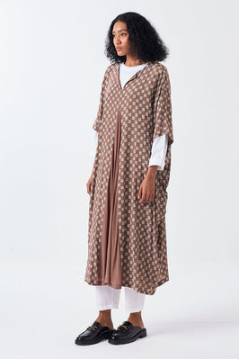 All Over Brick Print Kaftaan