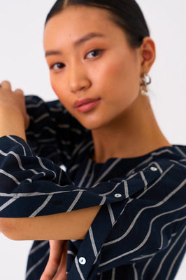 All Stripe Dress Black Stripe