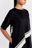 Applique Stripe Dress - Black