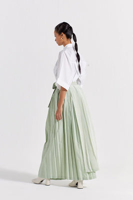Asymmetric Pleat Skirt - Mint