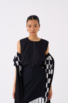 Back Yoke Jacket Co-Ord Set Of 3 Black Check