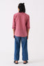 Band Collar Shirt Pink Check